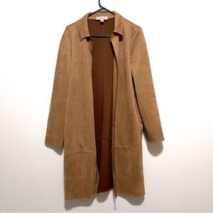 Women’s Faux Suede Long Jacket, Size Large